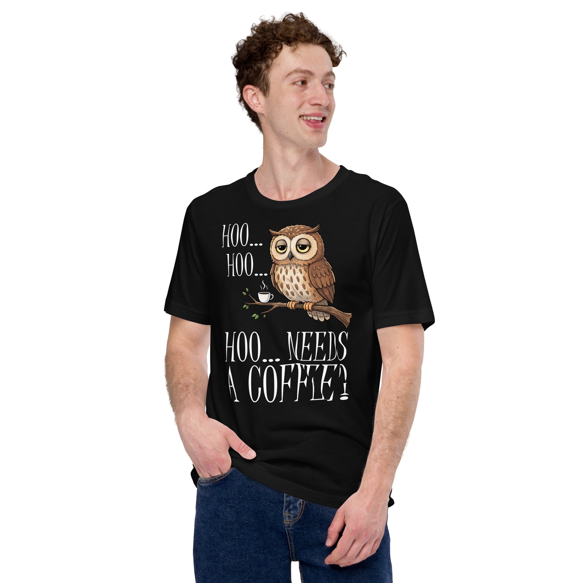 Hoo Needs Coffee? | T-Shirt